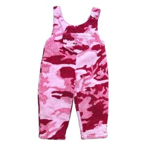 Cabela's Kids Overalls Thick Fleece Pink Red Camo Sz. 3T
